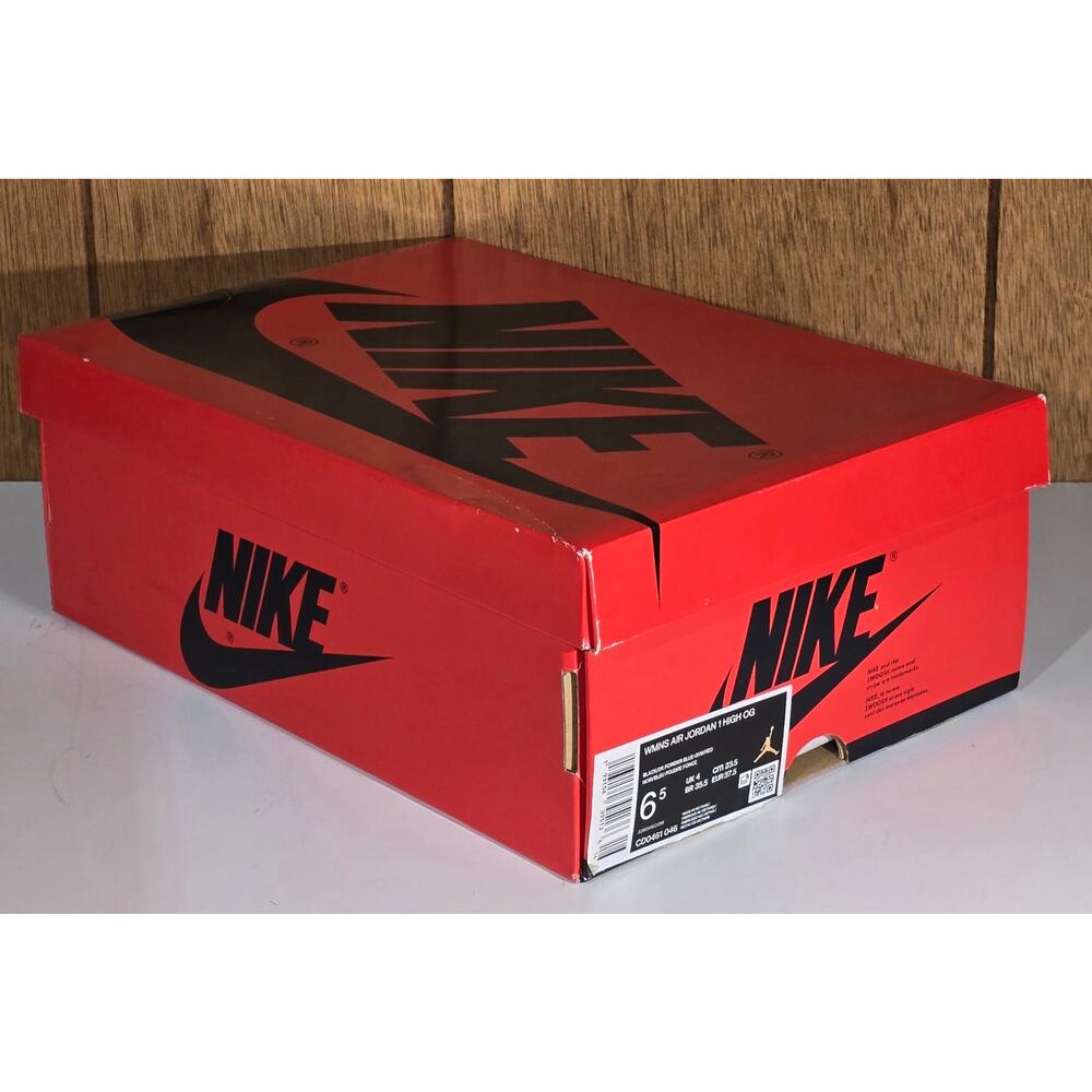 SHOEBOX ONLY Nike Air Jordan 1 High OG NC Chi Black Powder Blue Gym Red Wmns 6.5
